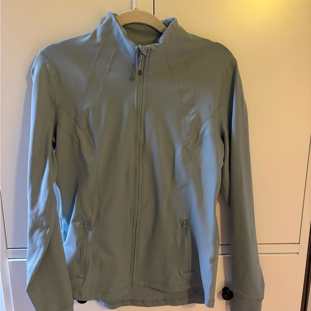 Light Sage Zip-Front Men's Jacket
